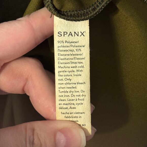 SPANX Faux Suede Column Dress Utility Green Womens size Large - Picture 6 of 6